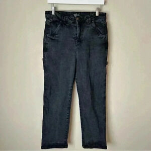 Hell Bunny Black Wash Carpenter Denim Baggy Jeans Women’s Size XL 34 Waist